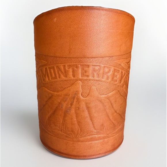 Other - VTG Monterrey Embossed Leather Koozie Brown Snap Wrap Beer Bottle Holder Sleeve